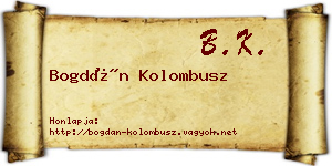 Bogdán Kolombusz névjegykártya